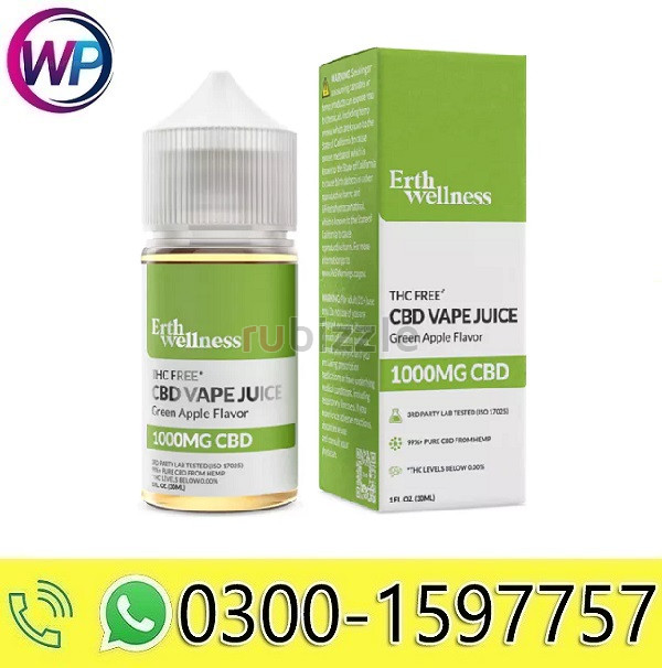 Erth Hemp CBD Vape Juice Green Apple 1000mg 30ml         -  0300159775